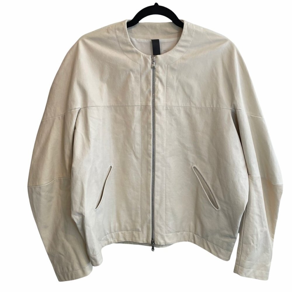 Women's Cream Leather Jacket